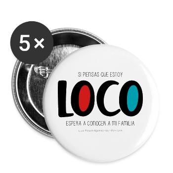 Je suis fou - Lot de 5 grands badges (56 mm) - blanc - Devant