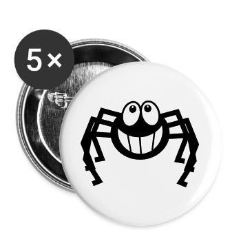 Spider laughing - Buttons large 2.2''/56 mm (5-pack) - white - Front