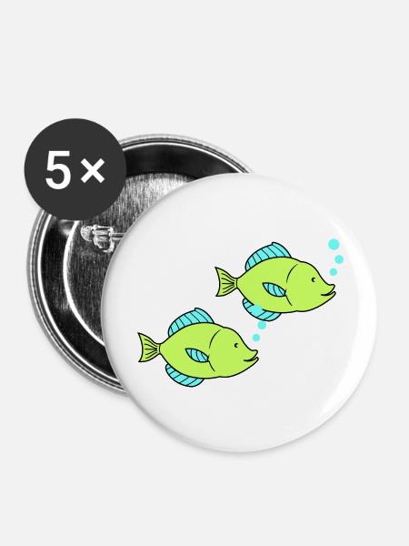 Pisces Comic 2 - Buttons large 2.2''/56 mm (5-pack) - white