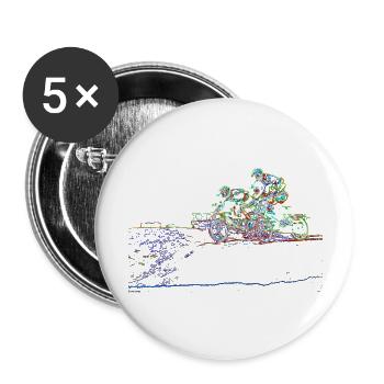 BMX - Buttons groß 56 mm (5er Pack) - Weiß - Vorne