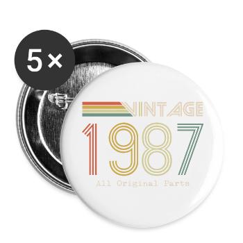 Épique et Légendaire né en 1987 : 37e anniversaire - Lot de 5 grands badges (56 mm) - blanc - Devant