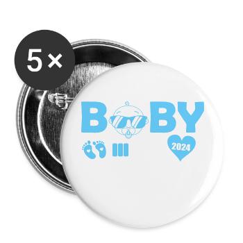 baby loading 2024 - Buttons groß 56 mm (5er Pack) - Weiß - Vorne