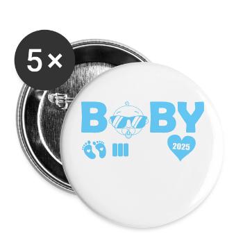 baby loading 2025 - Buttons groß 56 mm (5er Pack) - Weiß - Vorne