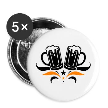 Beer Glass Beer Mug Beer - Buttons large 2.2''/56 mm (5-pack) - white - Front