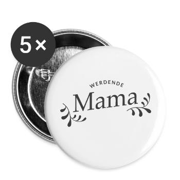 Werdende Mama - Buttons groß 56 mm (5er Pack) - Weiß - Vorne