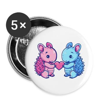 Tatadillo Couple Amour Couple Amoureux - Lot de 5 grands badges (56 mm) - blanc - Devant