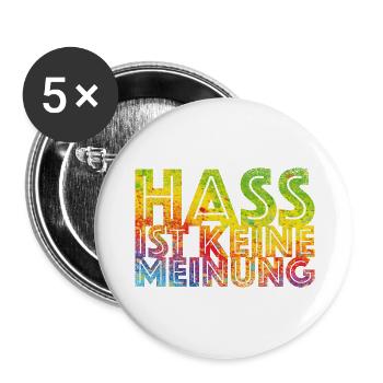 Hate is not an opinion - Buttons large 2.2''/56 mm (5-pack) - white - Front