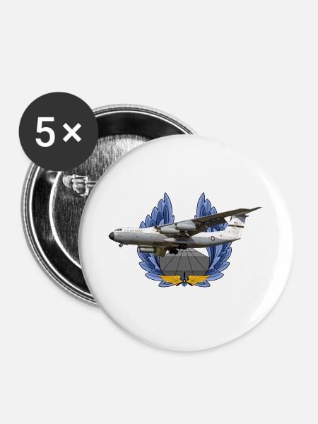 C-141 Starlifter - Buttons groß 56 mm (5er Pack) - Weiß