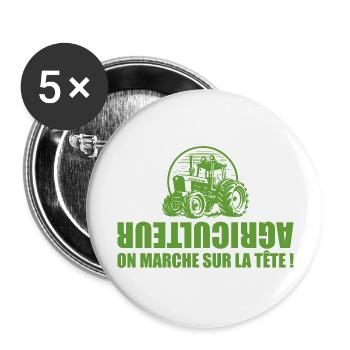 Farmer - Farmer - Tractor - Buttons large 2.2''/56 mm (5-pack) - white - Front
