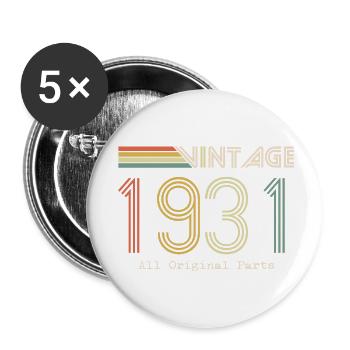 Epic & Legendary born in 1931: 93rd birthday - Buttons large 2.2''/56 mm (5-pack) - white - Front