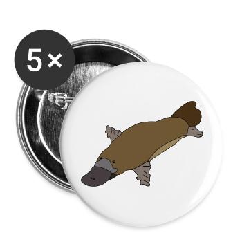 Ornithorynque - Lot de 5 grands badges (56 mm) - blanc - Devant