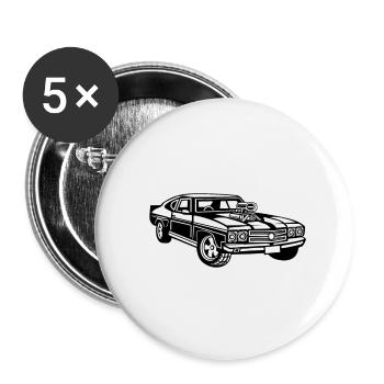 Auto Ich bin nicht alt Ich bin klassisch Lustig - Buttons groß 56 mm (5er Pack) - Weiß - Vorne