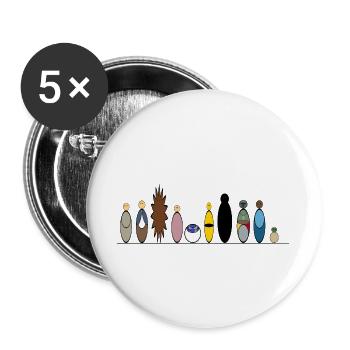Empire Crew - Buttons groß 56 mm (5er Pack) - Weiß - Vorne