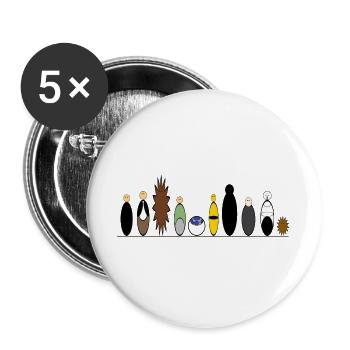 Return Crew - Buttons groß 56 mm (5er Pack) - Weiß - Vorne