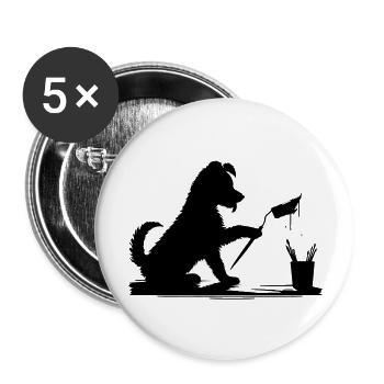 A dog brings color to the greyest day - Buttons large 2.2''/56 mm (5-pack) - white - Front
