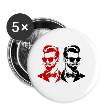 Junggesellenabschied Bräutigam Team - Buttons groß 56 mm (5er Pack) - Weiß - Vorne