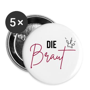 die braut - Buttons groß 56 mm (5er Pack) - Weiß - Vorne