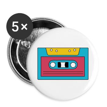 Kassette - Buttons groß 56 mm (5er Pack) - Weiß - Vorne