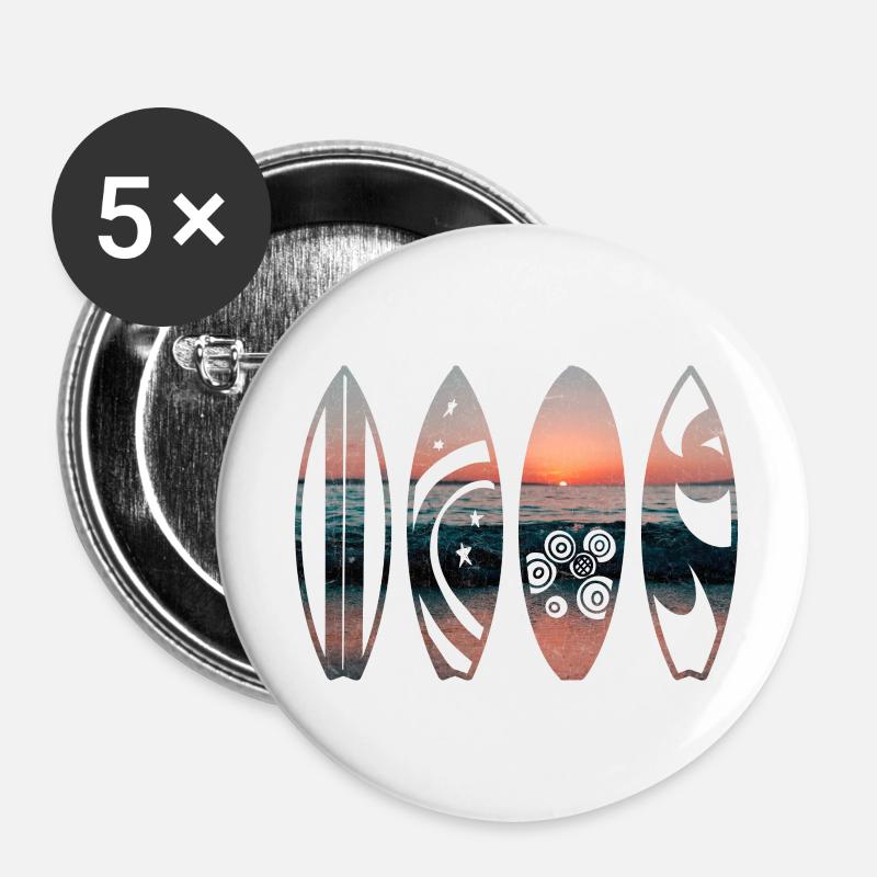 Sunset Surfboards - Buttons large 2.2''/56 mm (5-pack) - white