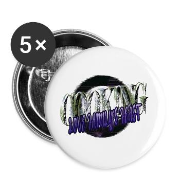 happy birthday present chef life bday geek - Buttons groß 56 mm (5er Pack) - Weiß - Vorne