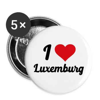 I Love Luxemburg - Buttons groß 56 mm (5er Pack) - Weiß - Vorne