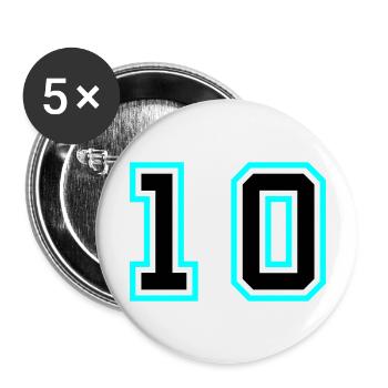 Symbole à 10 chiffres - Lot de 5 grands badges (56 mm) - blanc - Devant