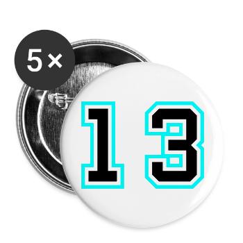 13 Zahl symbol - Buttons groß 56 mm (5er Pack) - Weiß - Vorne