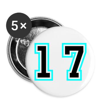 17 Symbole numérique - Lot de 5 grands badges (56 mm) - blanc - Devant