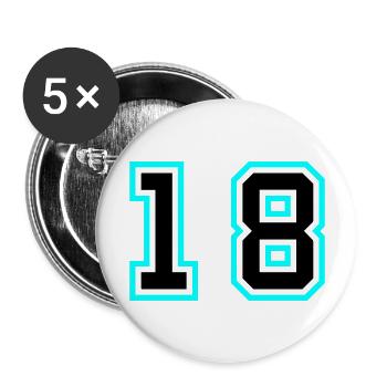 18 Zahl symbol - Buttons groß 56 mm (5er Pack) - Weiß - Vorne