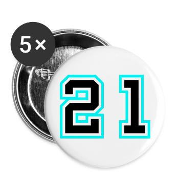 21 Number symbol - Buttons large 2.2''/56 mm (5-pack) - white - Front