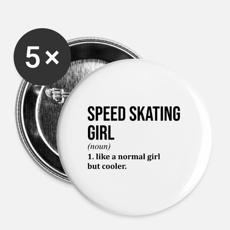 Speed Skater - Buttons large 2.2''/56 mm (5-pack) - white