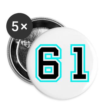 61 Symbole numérique - Lot de 5 grands badges (56 mm) - blanc - Devant