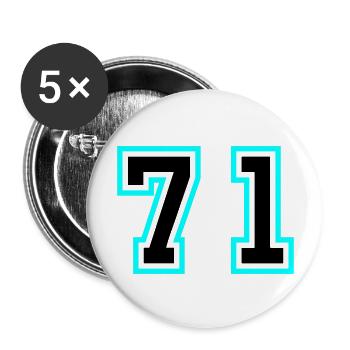 71 Zahl Symbol - Buttons groß 56 mm (5er Pack) - Weiß - Vorne