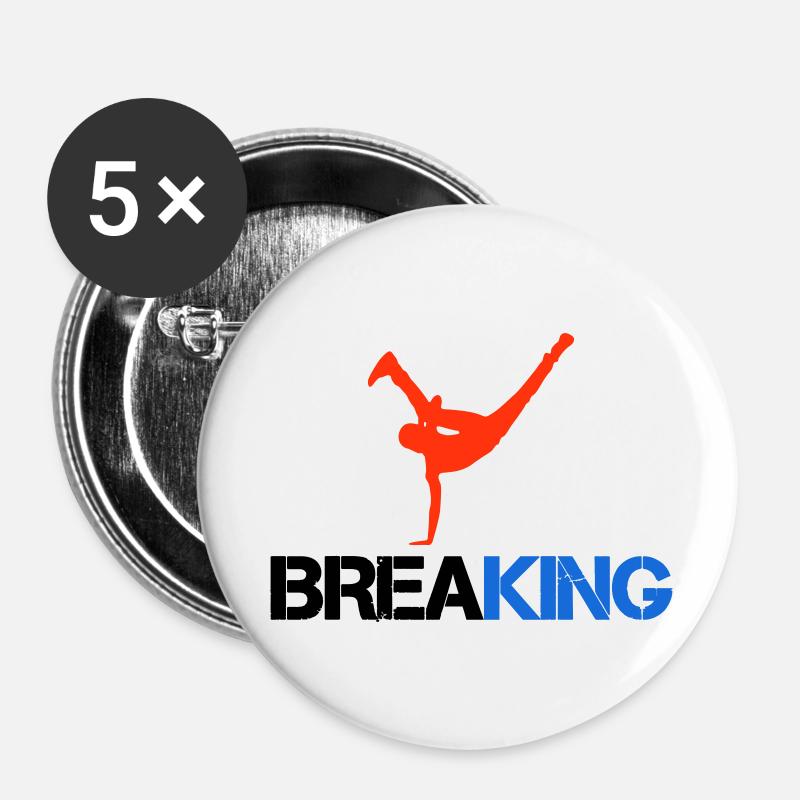 breakdance breaking - Buttons groß 56 mm (5er Pack) - Weiß