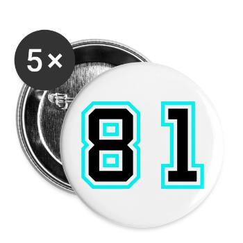 81 Number Symbol - Buttons large 2.2''/56 mm (5-pack) - white - Front