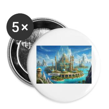 de beaux lieux mythiques – L’Atlantide avant la catastrophe - Lot de 5 grands badges (56 mm) - blanc - Devant
