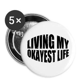 Vivre ma vie la plus agréable 8 - Lot de 5 grands badges (56 mm) - blanc - Devant