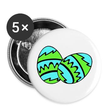 Easter Eggs 02 - Buttons large 2.2''/56 mm (5-pack) - white - Front