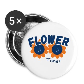Laissez parler les fleurs - Lot de 5 grands badges (56 mm) - blanc - Devant