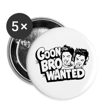 Goon Bro Gesucht - Goon Bro Wanted - Lot de 5 grands badges (56 mm) - blanc - Devant