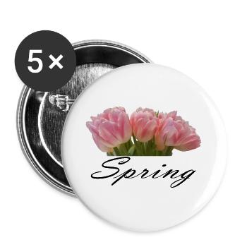 Frühlingsboten - Buttons groß 56 mm (5er Pack) - Weiß - Vorne