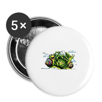 denglisch spruch now we have the salad schnecke - Buttons groß 56 mm (5er Pack) - Weiß - Vorne