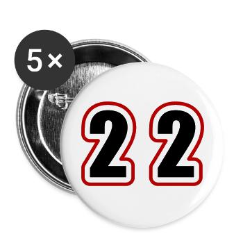 22 Number College - Buttons large 2.2''/56 mm (5-pack) - white - Front
