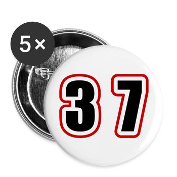 37 Nombre Collège - Lot de 5 grands badges (56 mm) - blanc - Devant