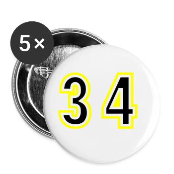 34 Number College - Buttons large 2.2''/56 mm (5-pack) - white - Front