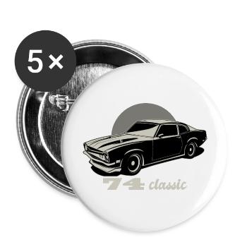 74 Classic Muscle Car Car - Buttons large 2.2''/56 mm (5-pack) - white - Front