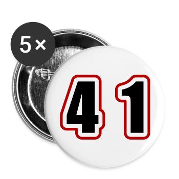41 Zahl College - Buttons groß 56 mm (5er Pack) - Weiß - Vorne