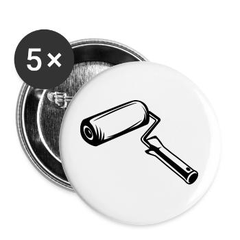 Malerrolle Zeichnung - Buttons groß 56 mm (5er Pack) - Weiß - Vorne
