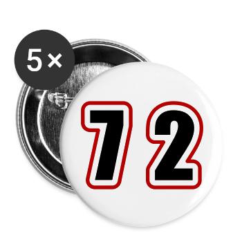72 Number College - Buttons large 2.2''/56 mm (5-pack) - white - Front