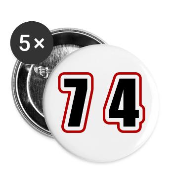 74 Number College - Buttons large 2.2''/56 mm (5-pack) - white - Front